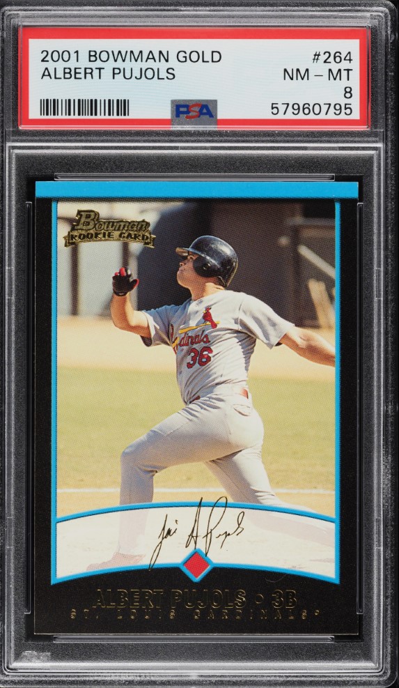 2001 Bowman Gold Albert Pujols ROOKIE #264 PSA 8 NM-MT