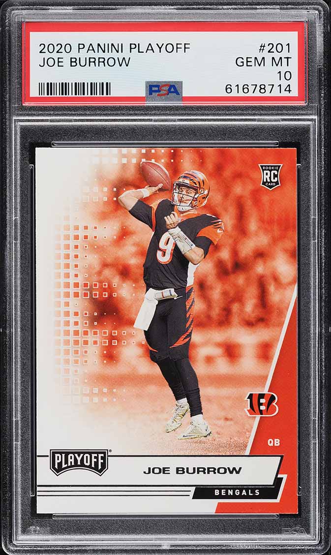 2020 Panini Playoff Joe Burrow ROOKIE #201 PSA 10 GEM MINT