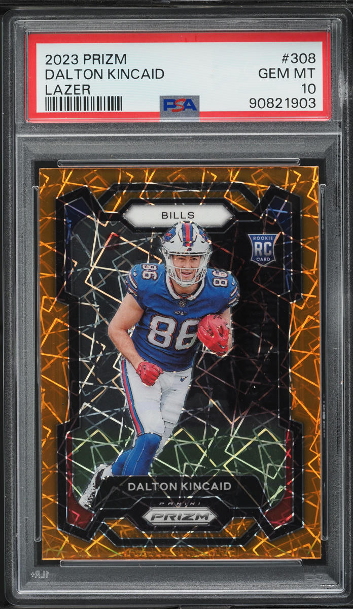 2023 Panini Prizm Lazer Dalton Kincaid ROOKIE #308 PSA 10 GEM MINT