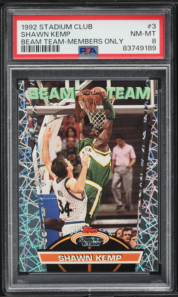 1992 Stadium Club Beam Team Members Only Shawn Kemp #3 PSA 8 NM-MT