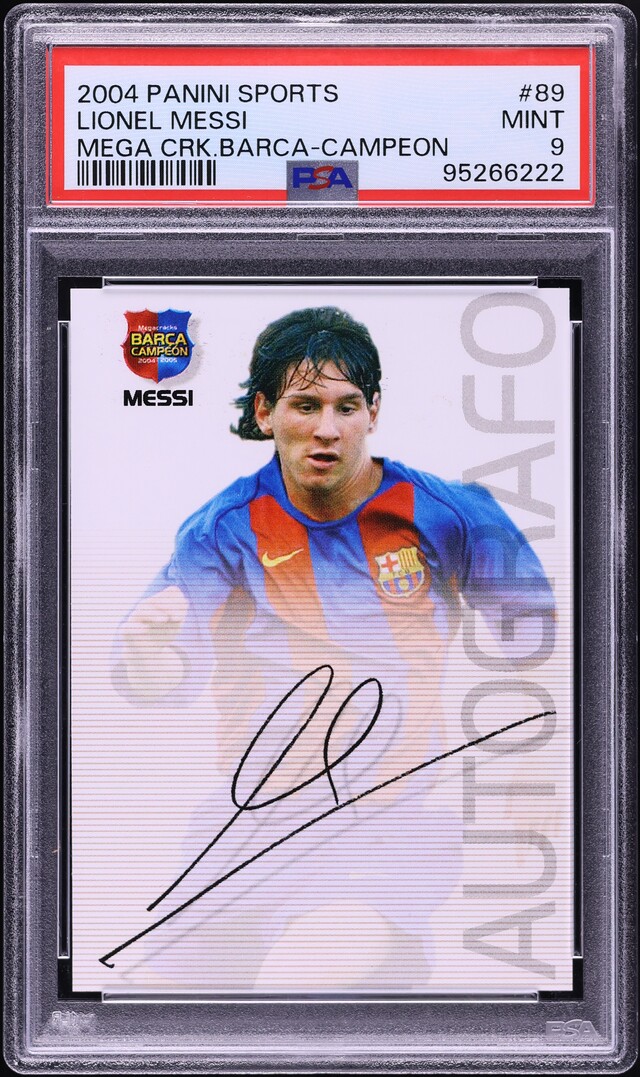 2004 Panini Sports Mega Cracks Barca Campeon Lionel Messi ROOKIE #89 PSA 9 MINT