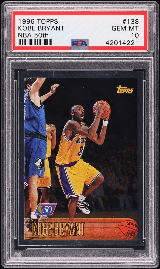 1996 Topps NBA 50th Kobe Bryant ROOKIE #138 PSA 10 GEM MINT