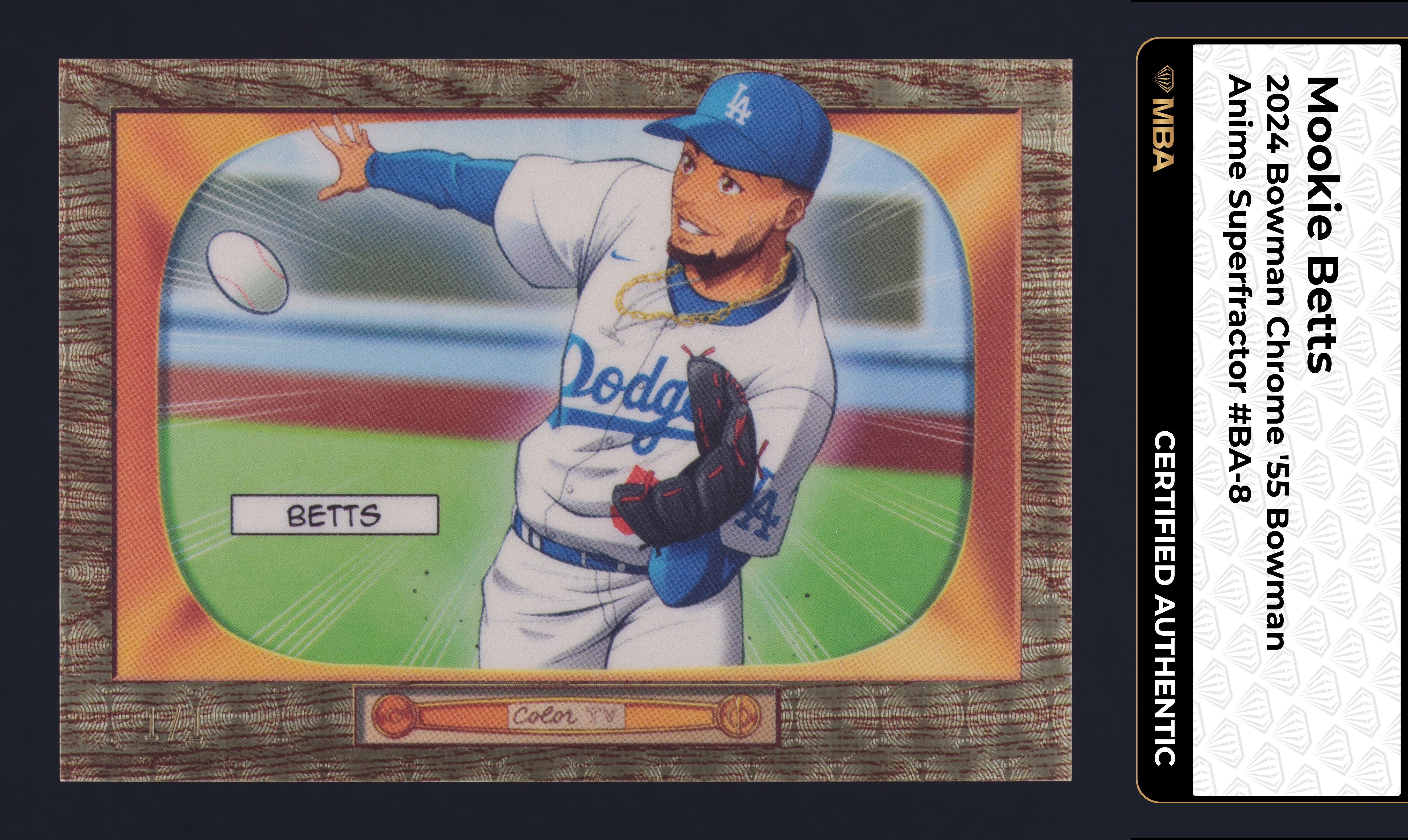 2024 Bowman Chrome '55 Anime Superfractor Mookie Betts 1/1 #BA-8 MBA AUTH