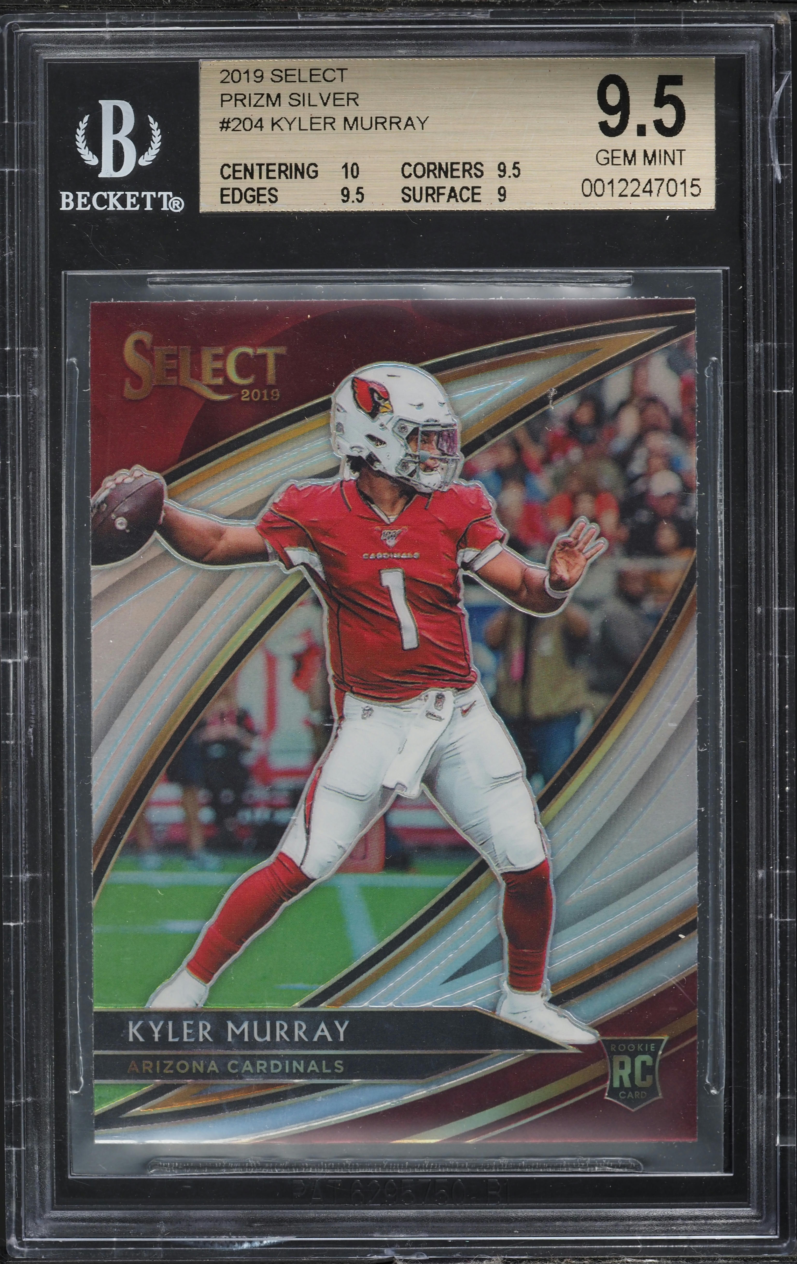 2019 Select Field Level Silver Prizm Kyler Murray ROOKIE #204 BGS 9.5 GEM MINT