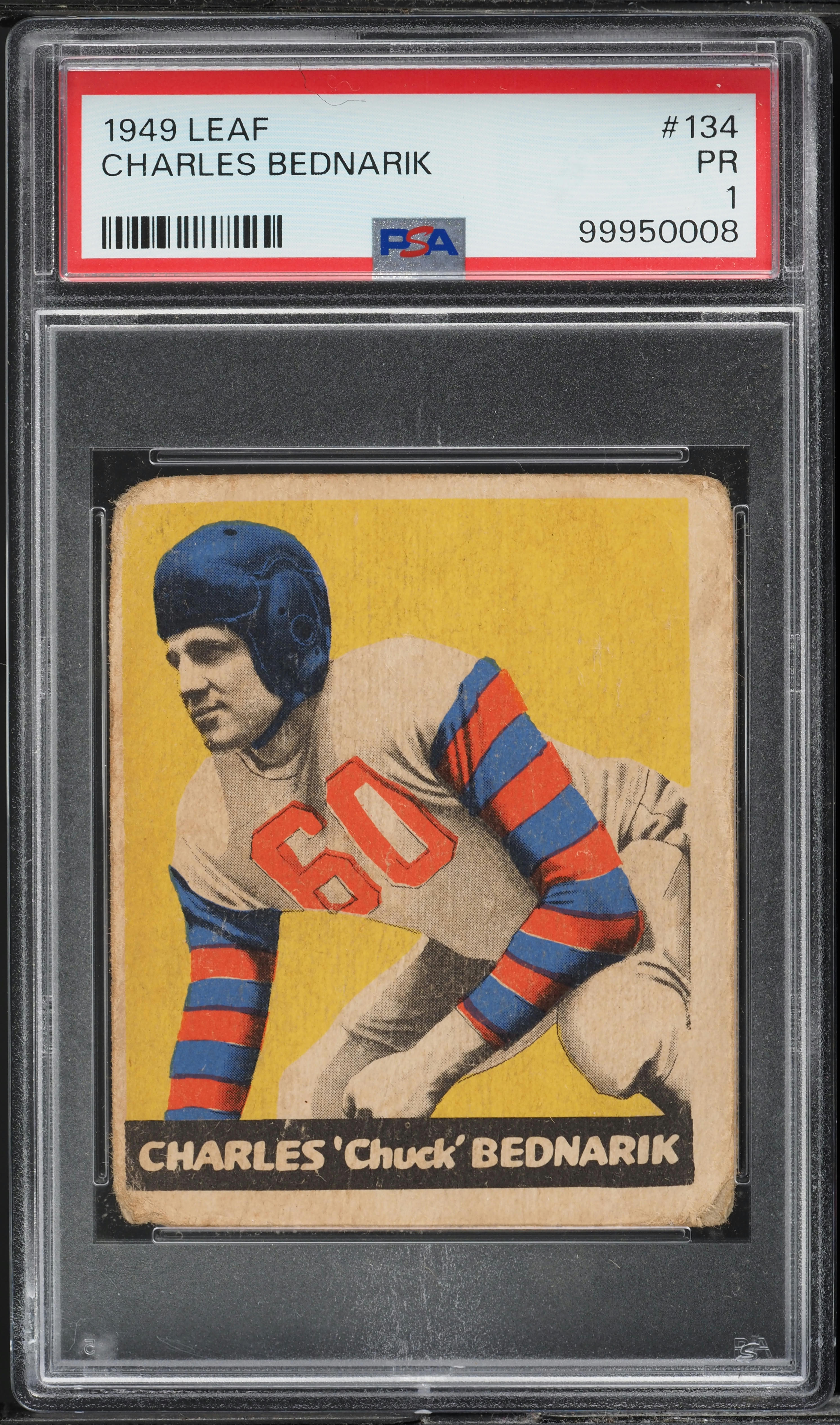 1949 Leaf Football Chuck Bednarik #134 PSA 1 PR