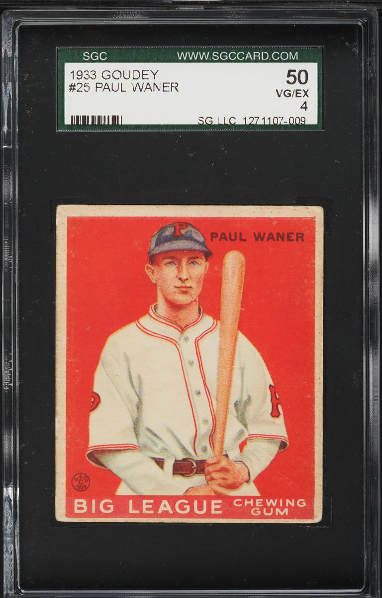 1933 Goudey Paul Waner #25 SGC 4 VGEX