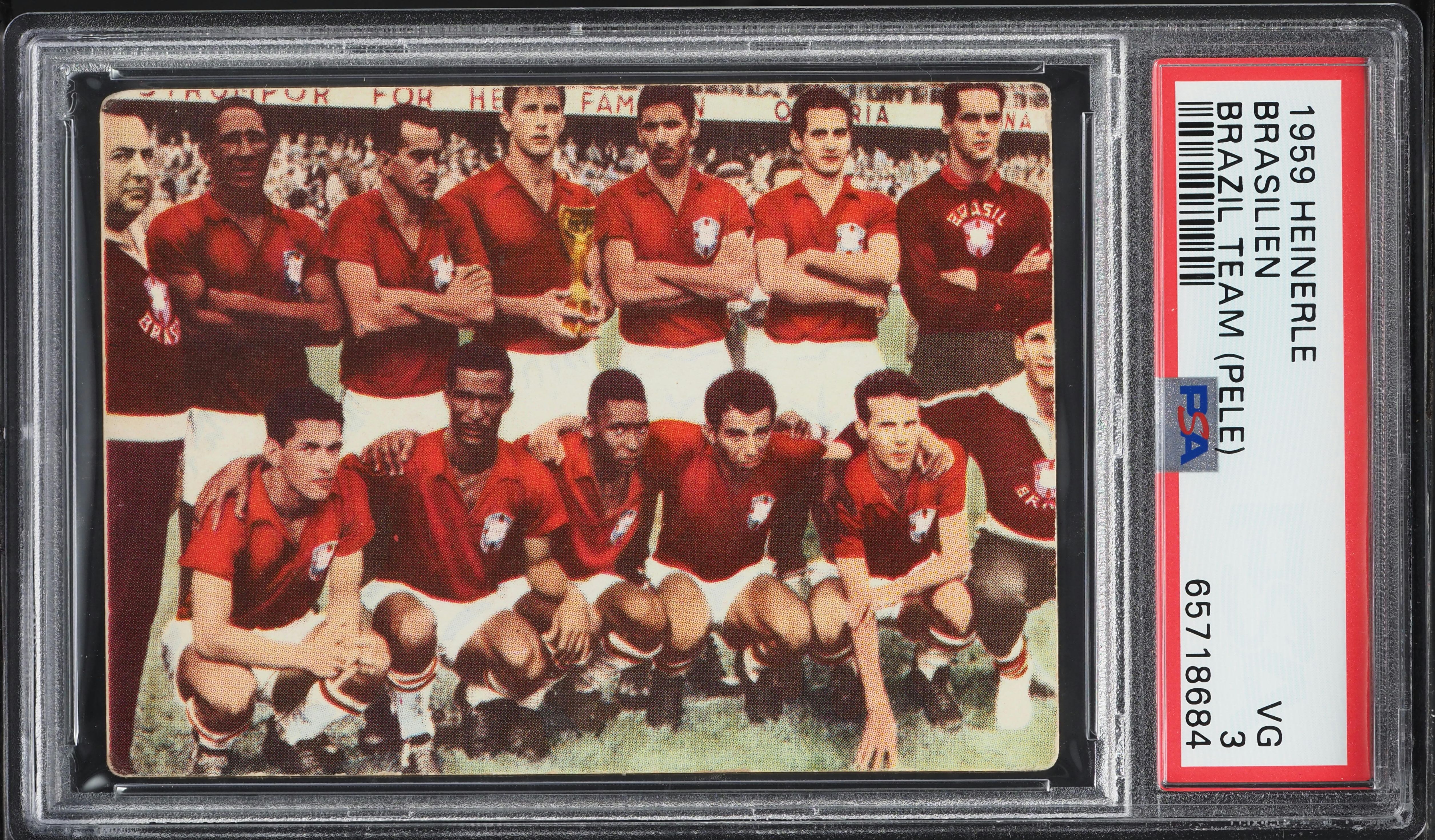 1959 Heinerle Brasilien Brazil Team w/ Pele ROOKIE PSA 3 VG