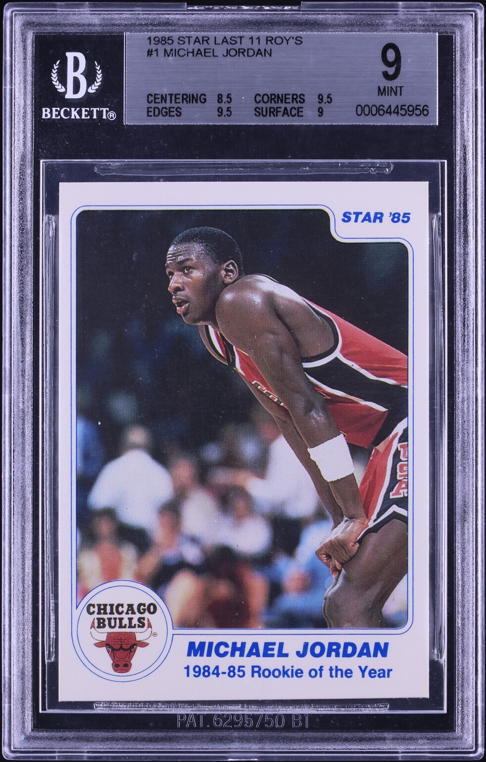 1985 Star Last 11 Roy's Michael Jordan ROOKIE #1 BGS 9 MINT