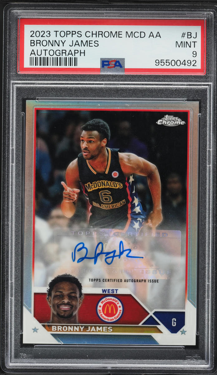 2023 Topps Chrome McDonald's All-American Bronny James Jr. ROOKIE AUTO PSA 9