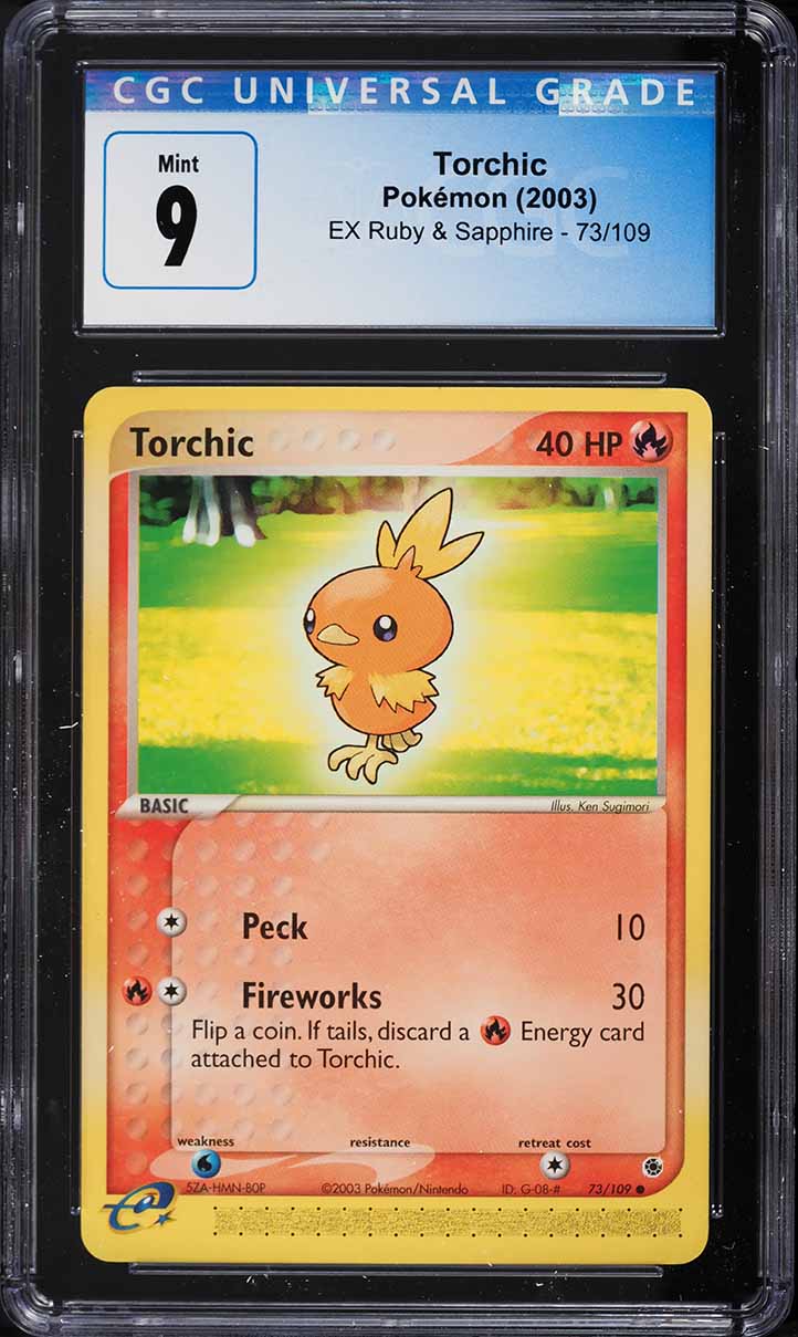 2003 Pokemon EX Ruby & Sapphire Torchic #73 CGC 9 MINT
