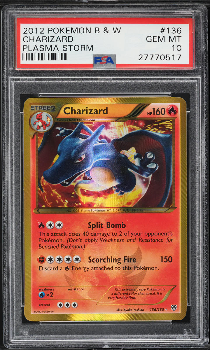 2012 Pokemon Black & White Plasma Storm Charizard #136 PSA 10 GEM MINT