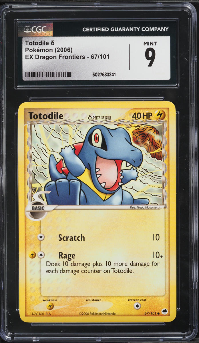 2006 Pokemon Ex Dragon Frontiers Totodile δ #67 CGC 9 MINT