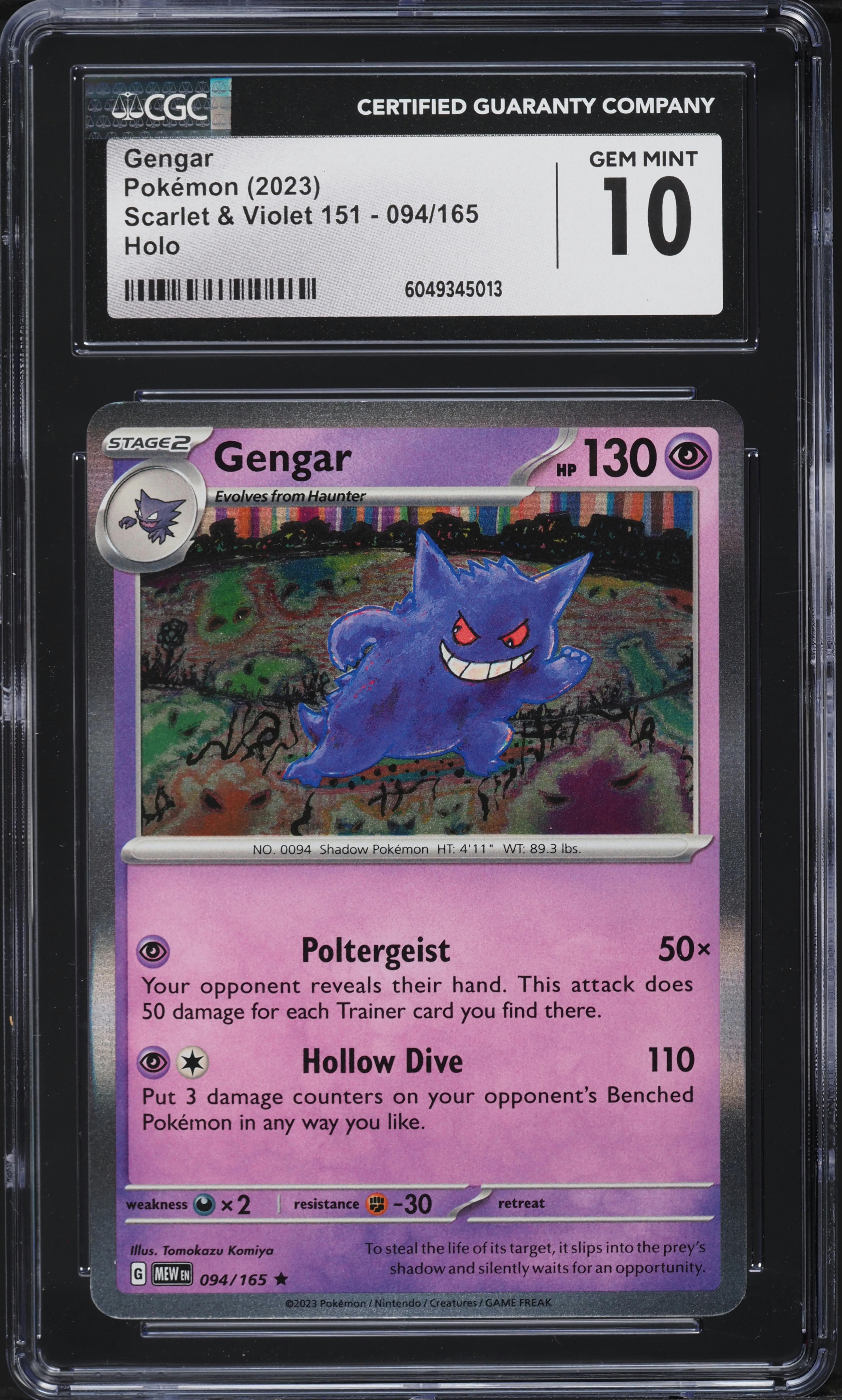 2023 Pokemon Scarlet & Violet 151 Holo Gengar #94 CGC 10 GEM MINT