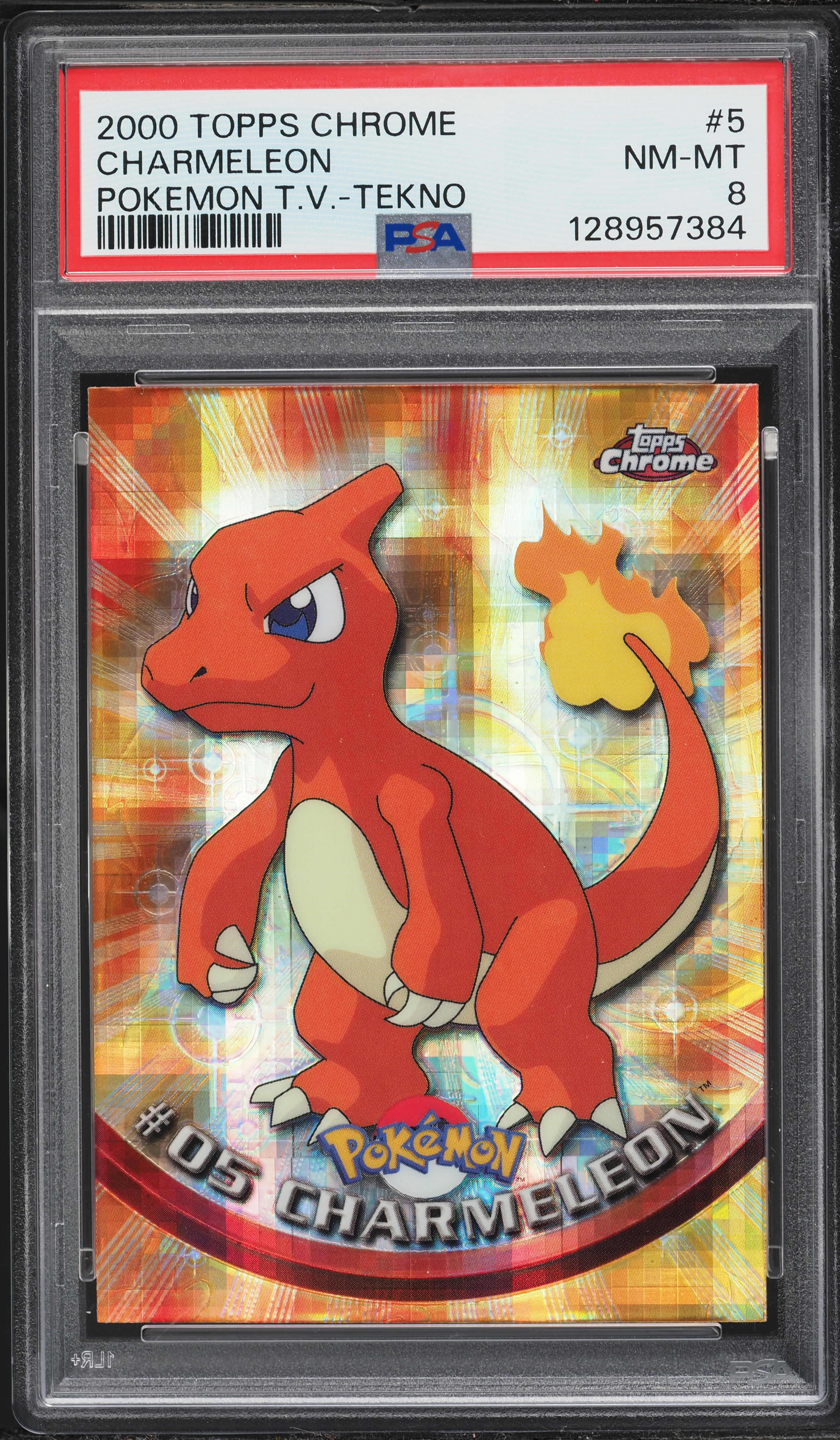 2000 Topps Chrome Pokemon TV Series 1 Tekno Charmeleon #5 PSA 8 NM-MT