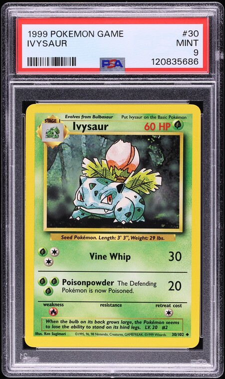1999 Pokemon Base Set Ivysaur #30 PSA 9 MINT