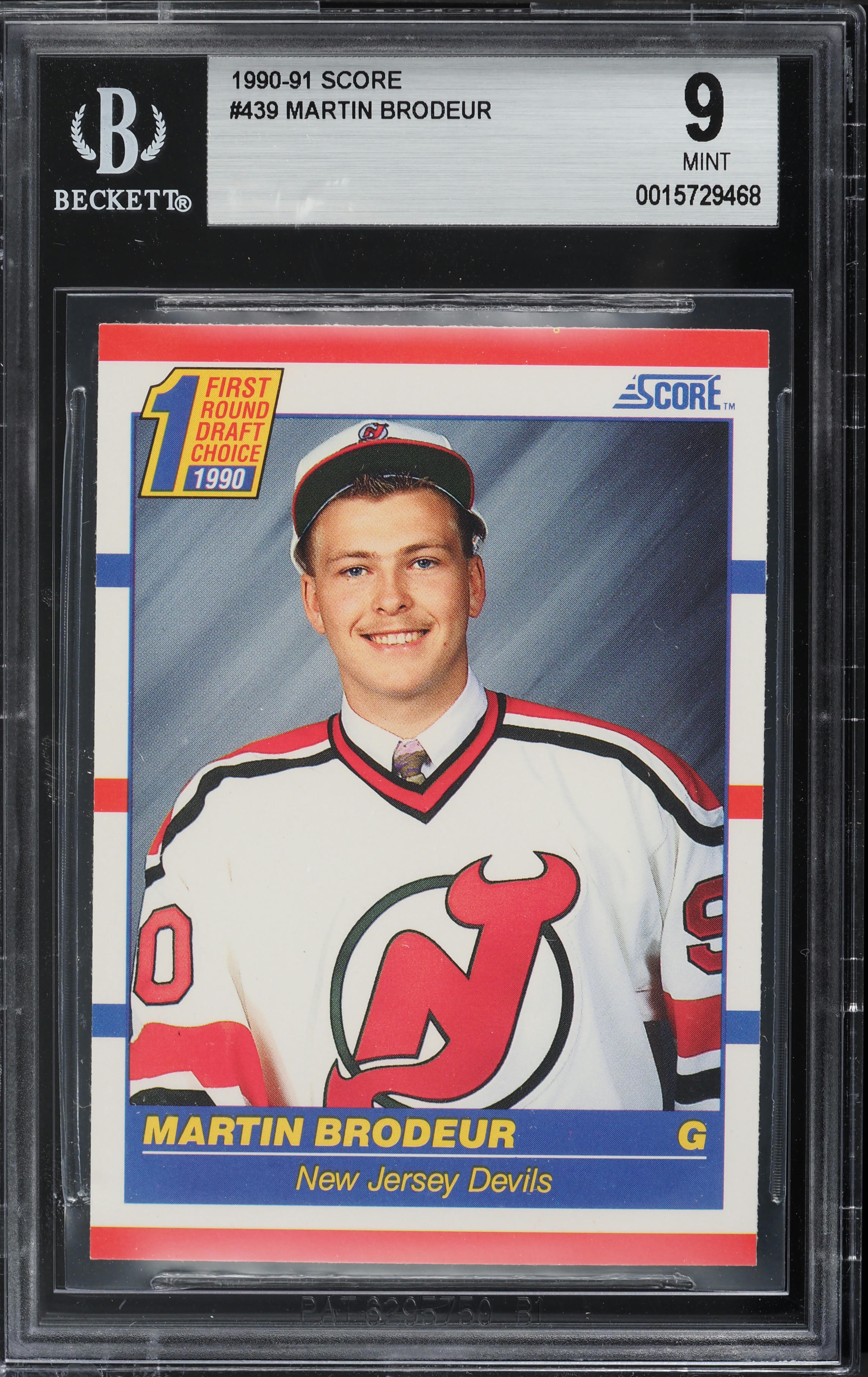 1990 Score Hockey Martin Brodeur ROOKIE #439 BGS 9 MINT