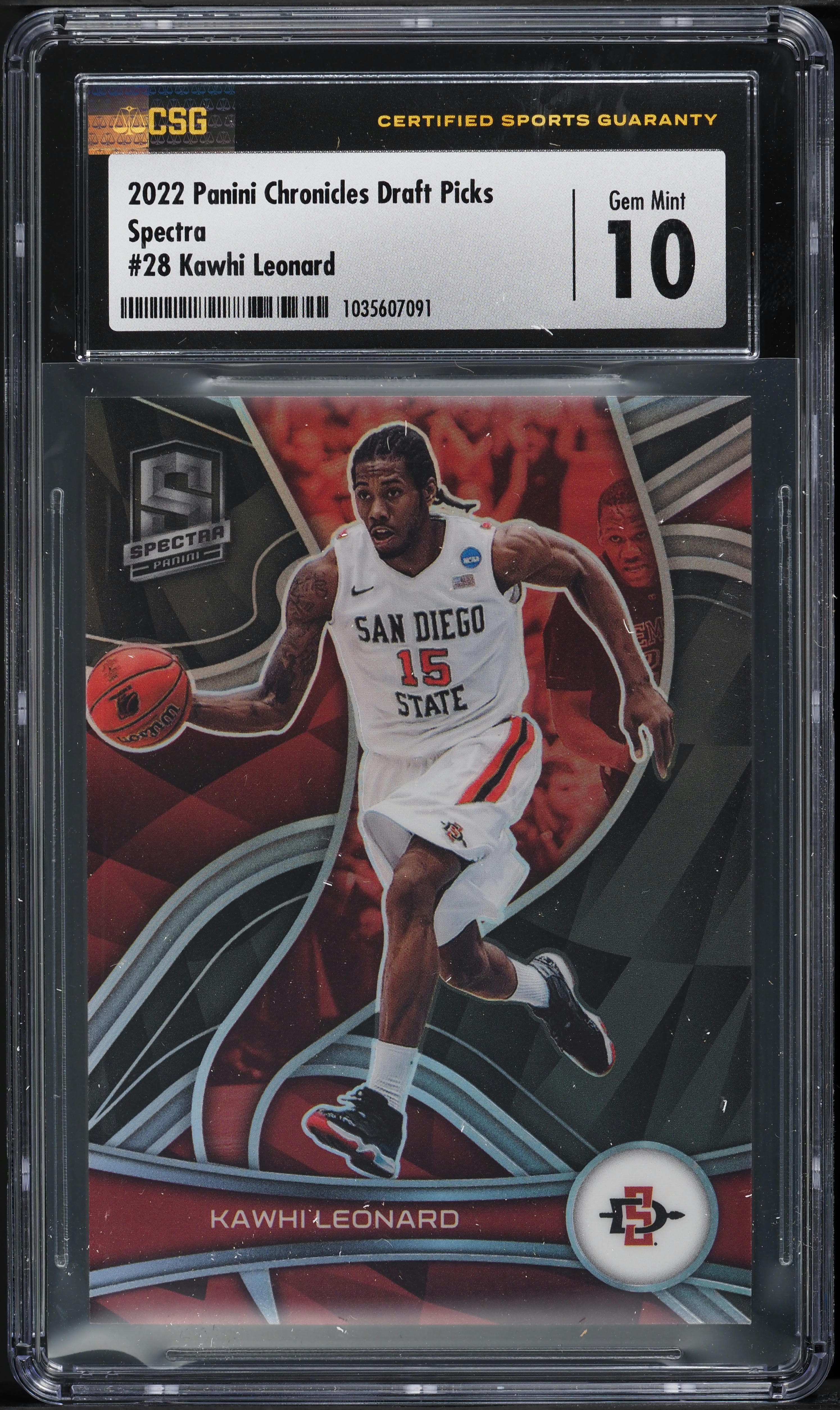 2022 Panini Chronicles Draft Picks Spectra Kawhi Leonard #28 CSG 10 GEM MINT