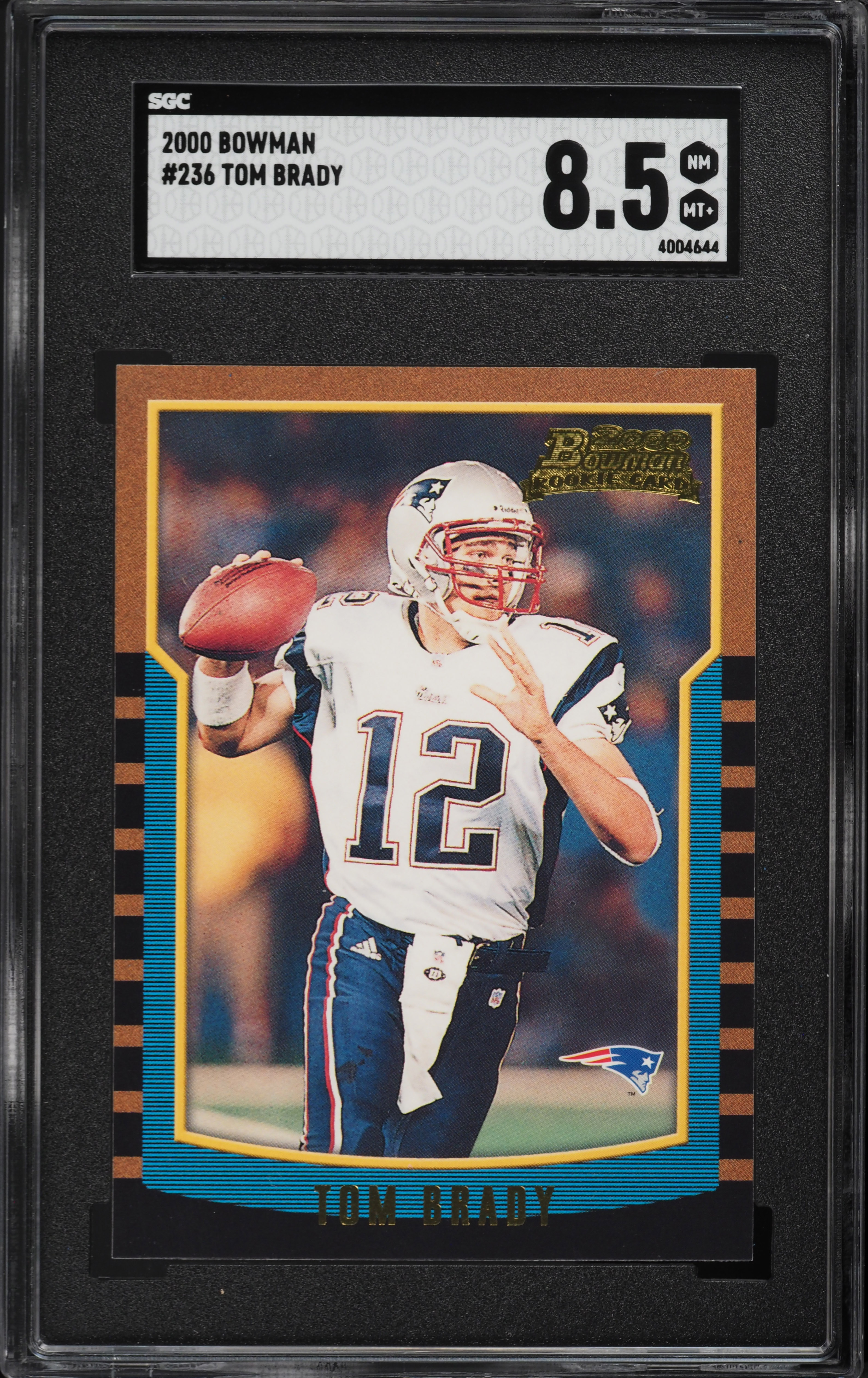 2000 Bowman Football Tom Brady ROOKIE #236 SGC 8.5 NM-MT+