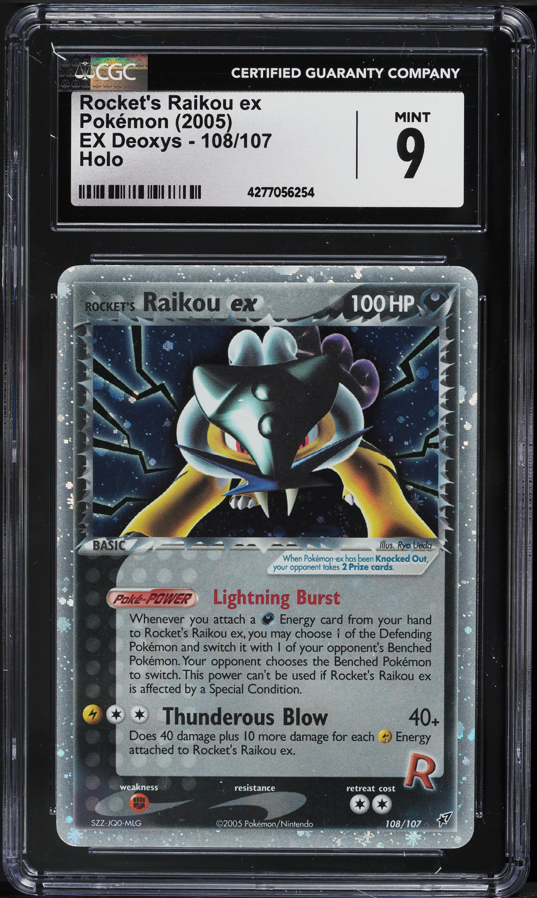 2005 Pokemon EX Deoxys Holo Rocket's Raikou ex #108 CGC 9 MINT