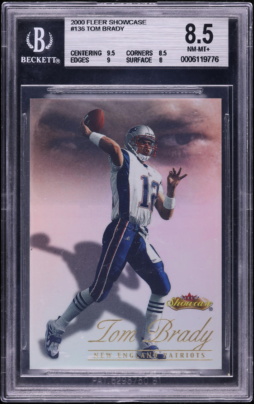 2000 Fleer Showcase Tom Brady ROOKIE /2000 #136 BGS 8.5 NM-MT+