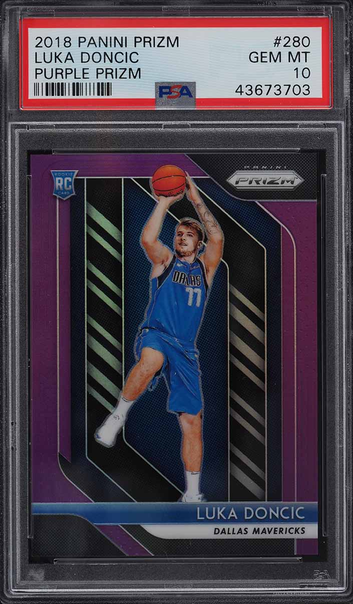 2018 Panini Prizm Purple Prizms Luka Doncic ROOKIE /75 #280 PSA 10 GEM MINT
