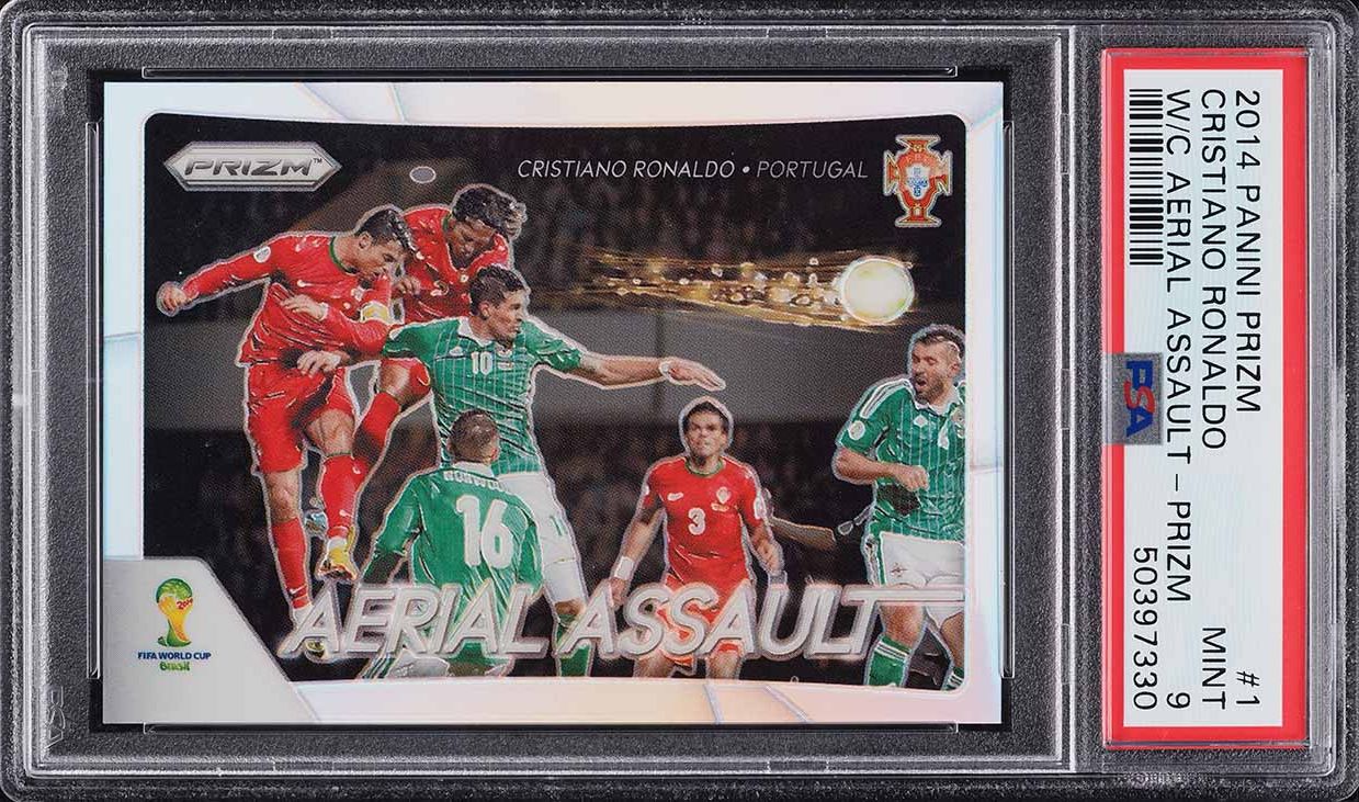 2014 Panini Prizm World Cup Aerial Assault Silver Cristiano Ronaldo PSA 9 MINT