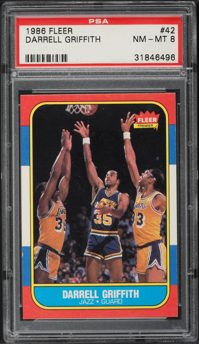 1986 Fleer Basketball Darrell Griffith #42 PSA 8 NM-MT