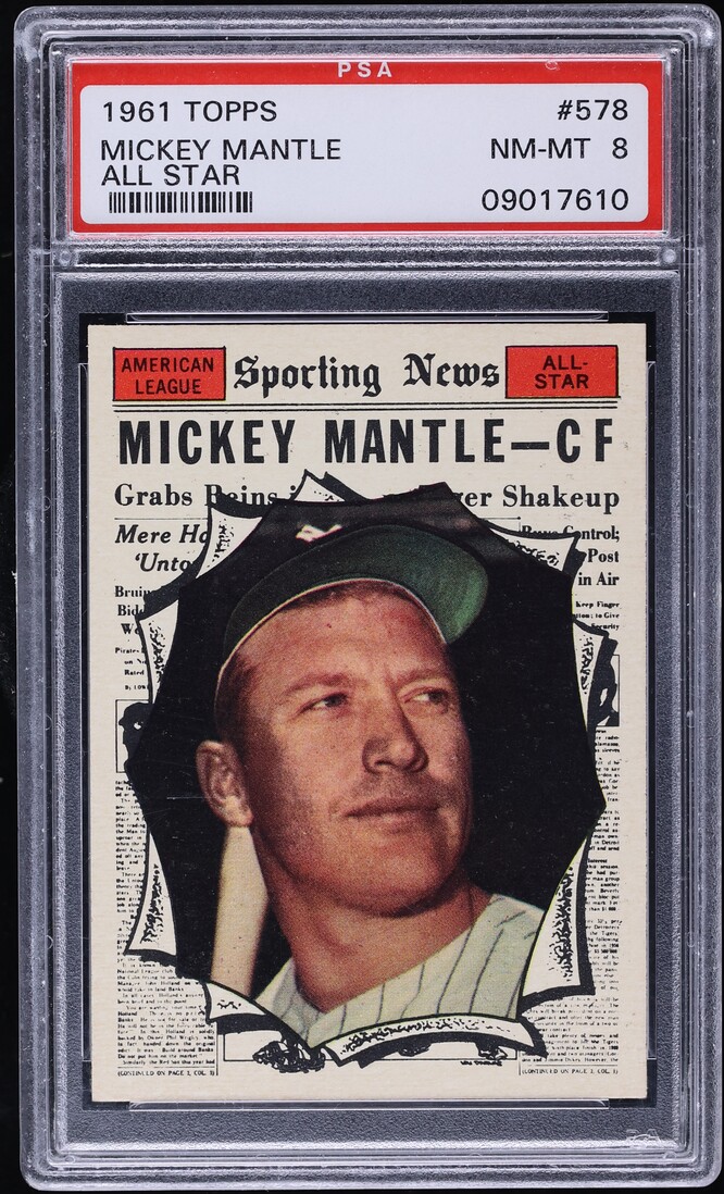 1961 Topps Mickey Mantle ALL-STAR #578 PSA 8 NM-MT