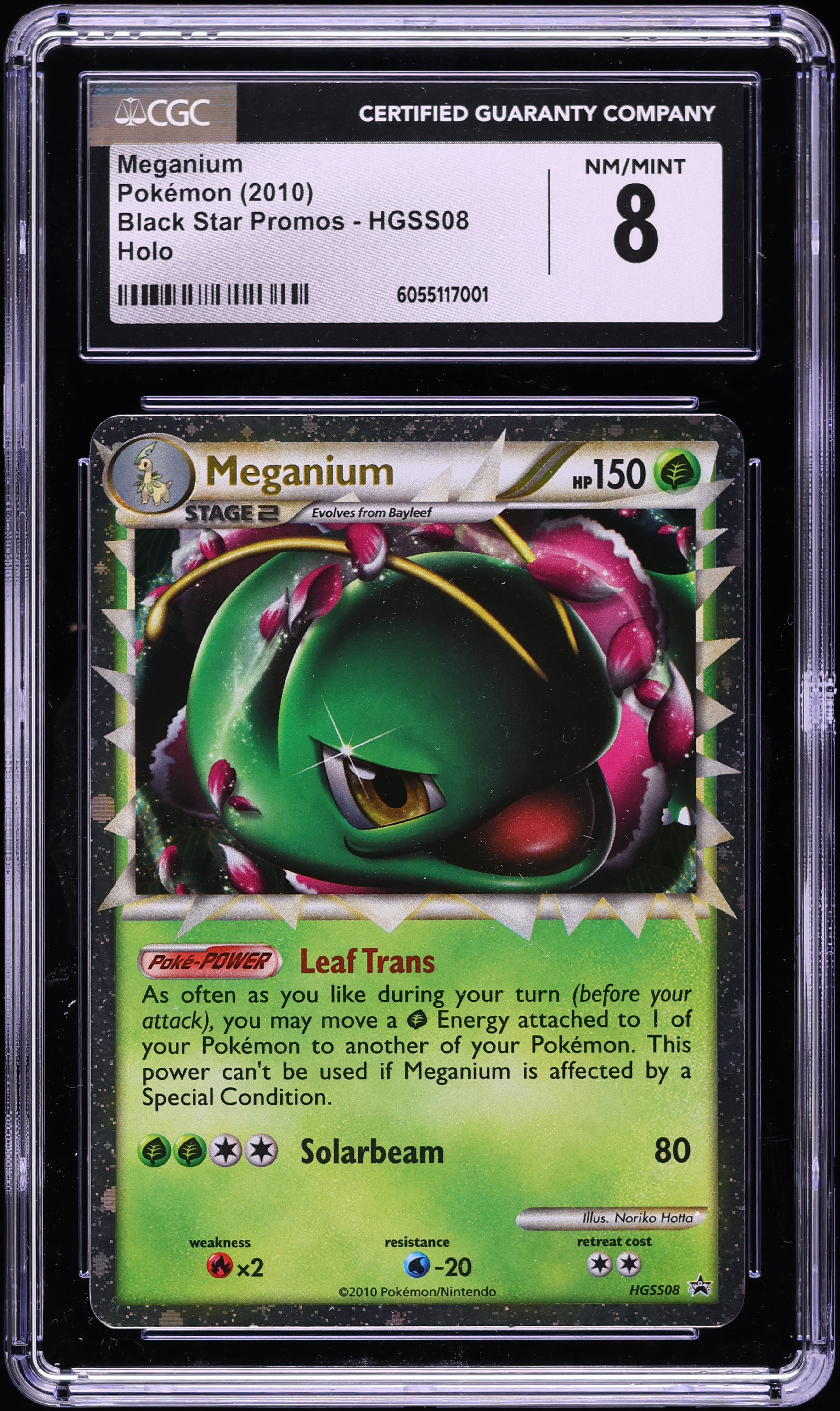 2010 Pokemon Black Star Promos Holo Meganium #HGSS08 CGC 8 NM-MT