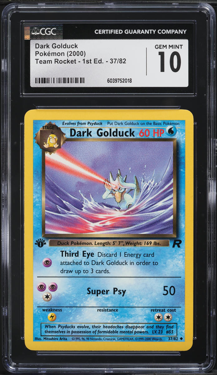 2000 Pokemon Team Rocket 1st Edition Dark Golduck #37 CGC 10 GEM MINT