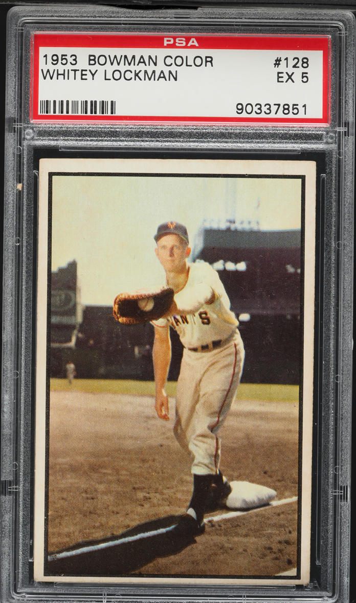 1953 Bowman Color Whitey Lockman #128 PSA 5 EX