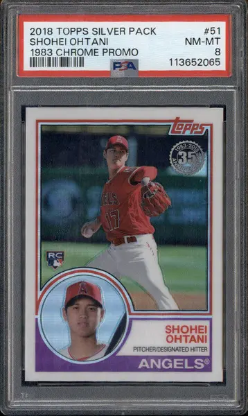2018 Topps Silver Pack 1983 Chrome Promo #51 Shohei Ohtani RC Rookie PSA 8