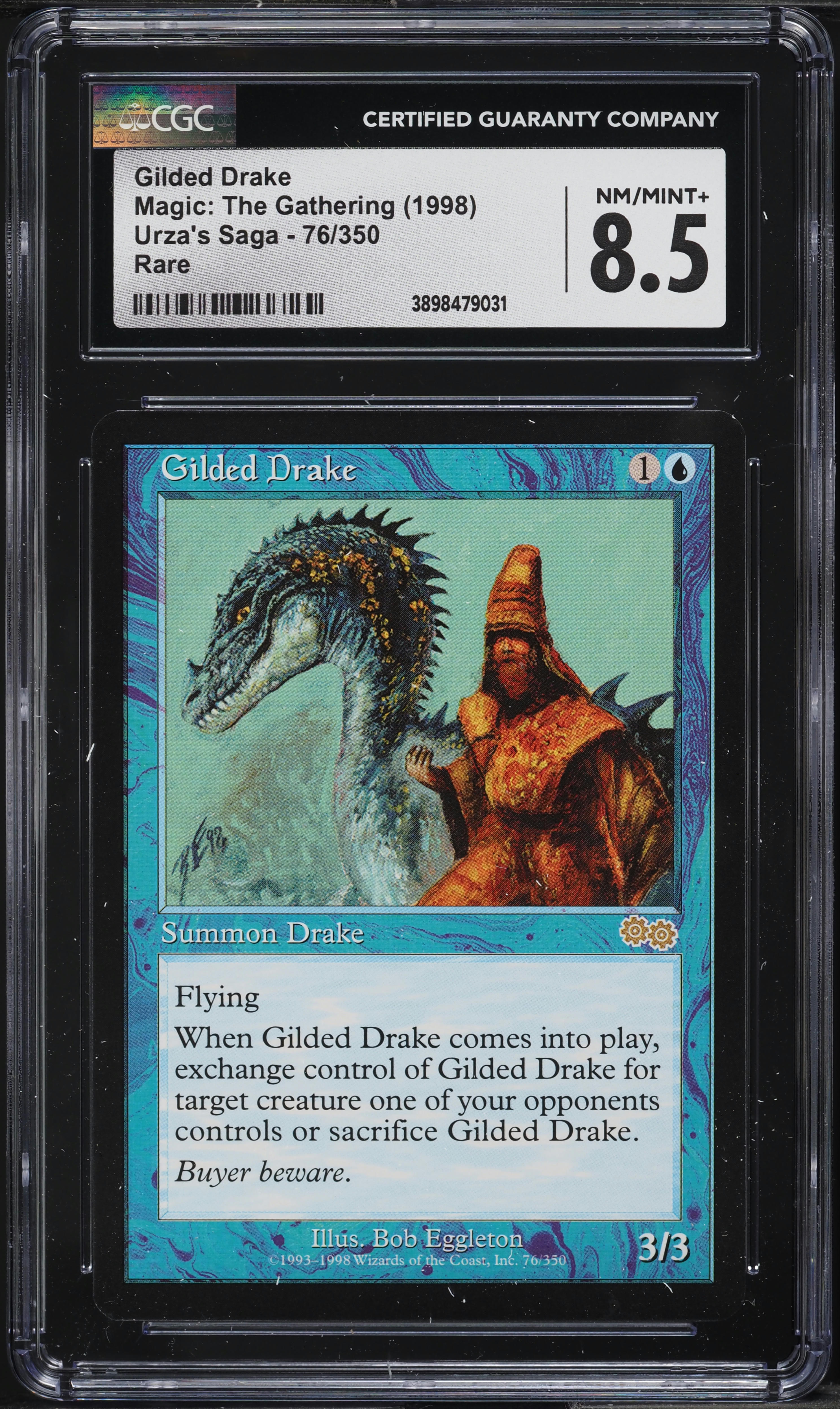 1998 Magic The Gathering MTG Urza's Saga Gilded Drake CGC 8.5 NM-MT+