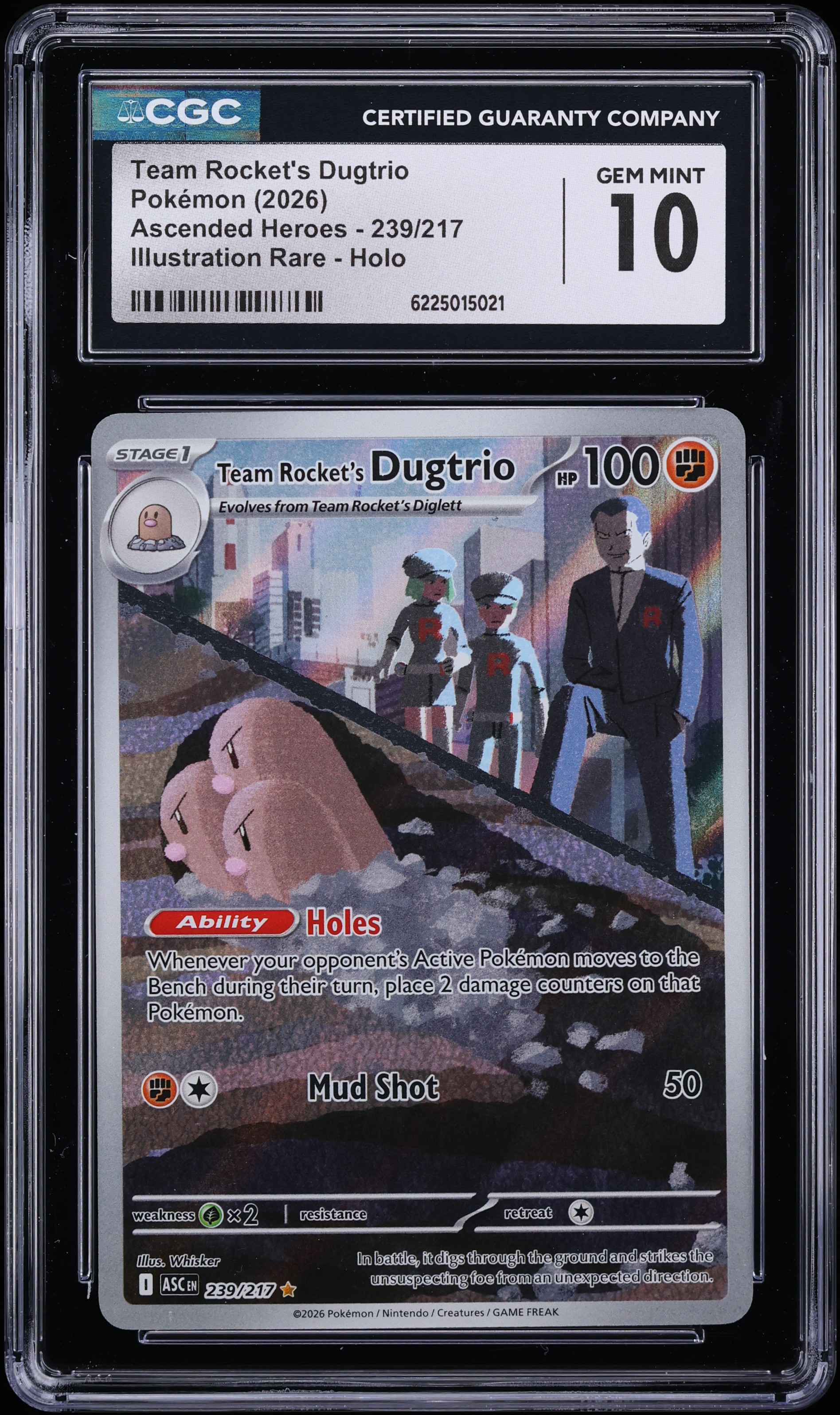 2026 Pokemon Mega Evolution Ascended Heroes IR Team Rocket's Dugtrio #239 CGC 10 GEM MINT
