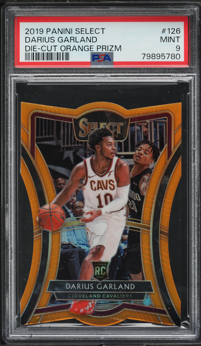2019 Select Premier Level Orange Prizm Die-Cut Darius Garland RC /65 #126 PSA 9