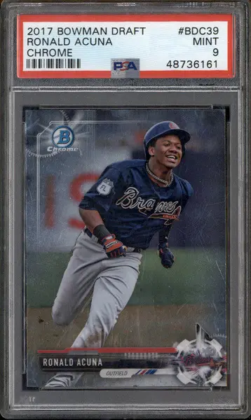 2017 Bowman Draft Chrome #BDC39 Ronald Acuna PSA 9