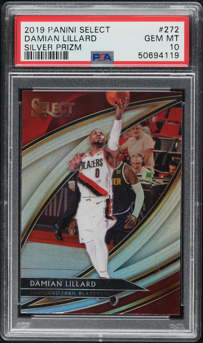 2019 Select Courtside Silver Prizm Damian Lillard #272 PSA 10 GEM MINT