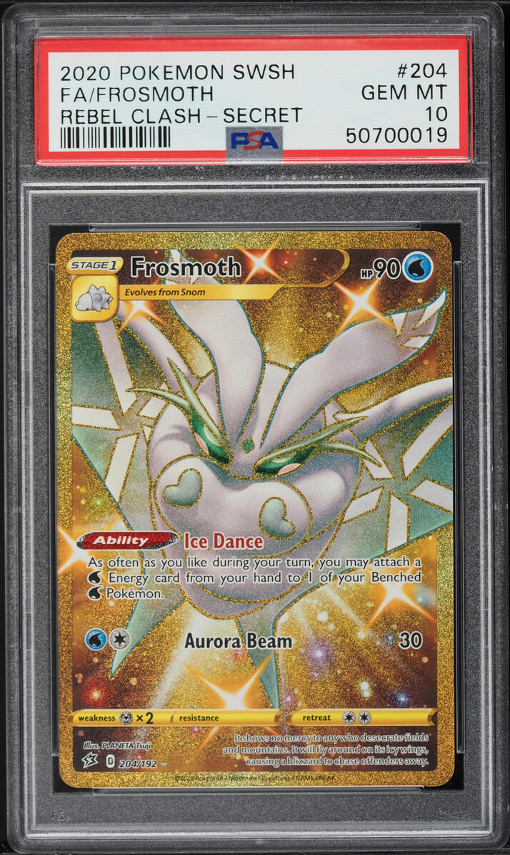 2020 Pokemon SWSH Rebel Clash Hyper Rare Frosmoth #204 PSA 10 GEM MINT