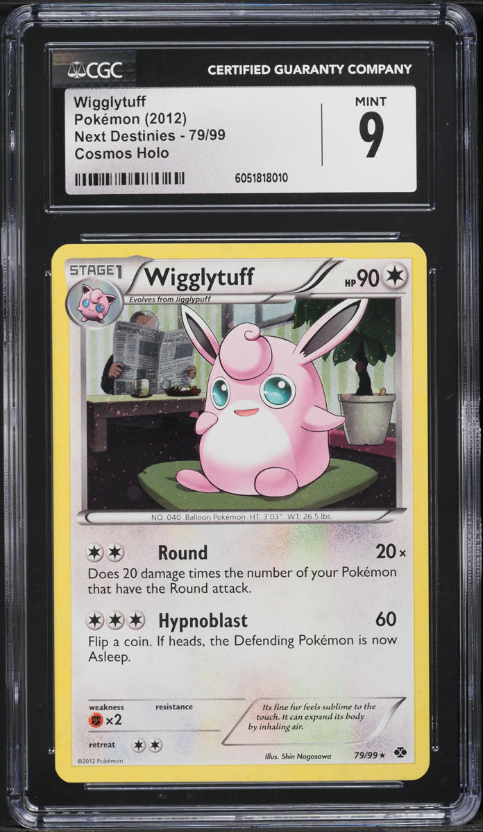 2012 Pokemon Black & White Next Destinies Cosmos Holo Wigglytuff #79 CGC 9 MINT
