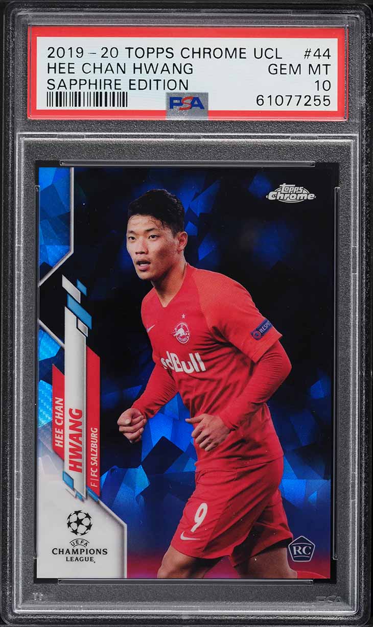 2019 Topps Chrome UEFA Sapphire Hee Chan Hwang ROOKIE #44 PSA 10 GEM MINT