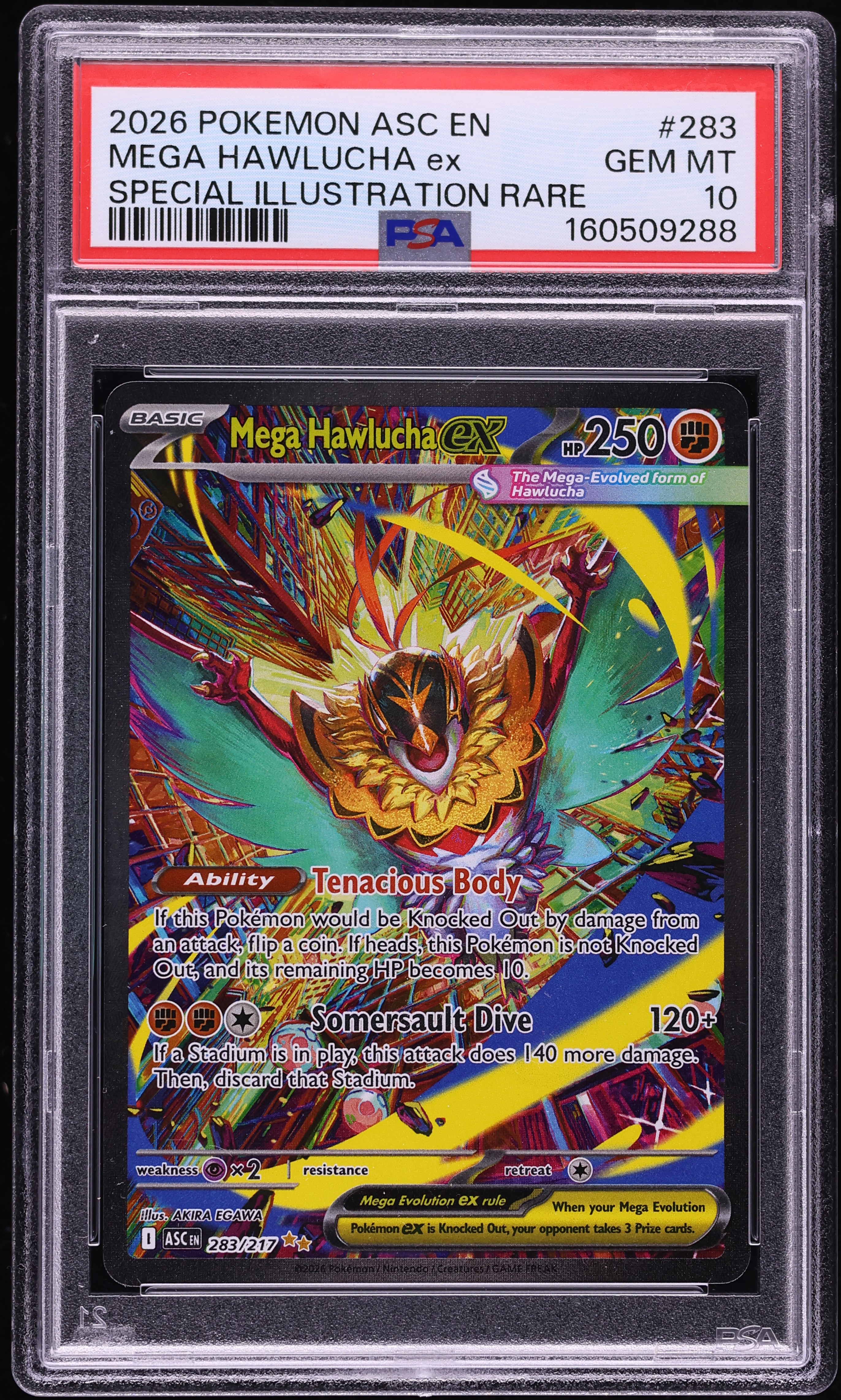 2026 Pokemon Mega Evolution Ascended Heroes SIR Mega Hawlucha ex #283 PSA 10 GEM MINT