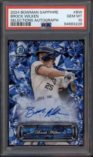 2024 Bowman Sapphire Edition Sapphire Selections Auto Brock Wilken /50 PSA 10