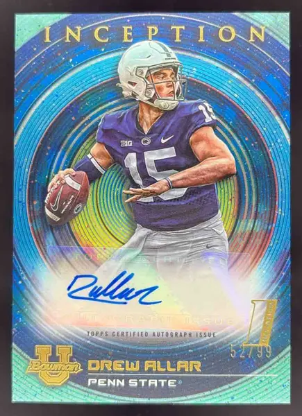2022 Bowman University Inception Autograph Blue Foil #BIA-DA Drew Allar Auto /99