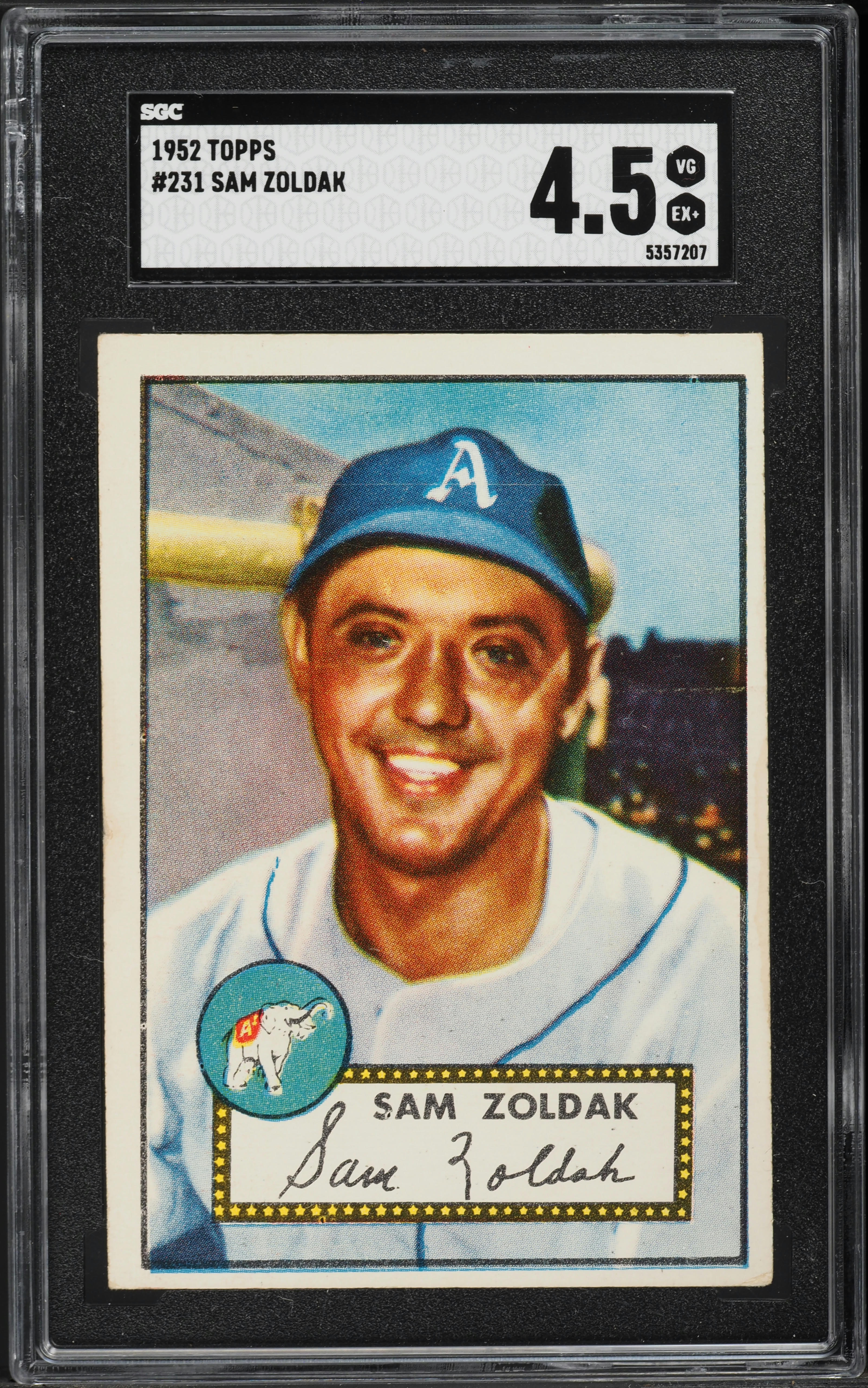 1952 Topps Sam Zoldak #231 SGC 4.5 VGEX+