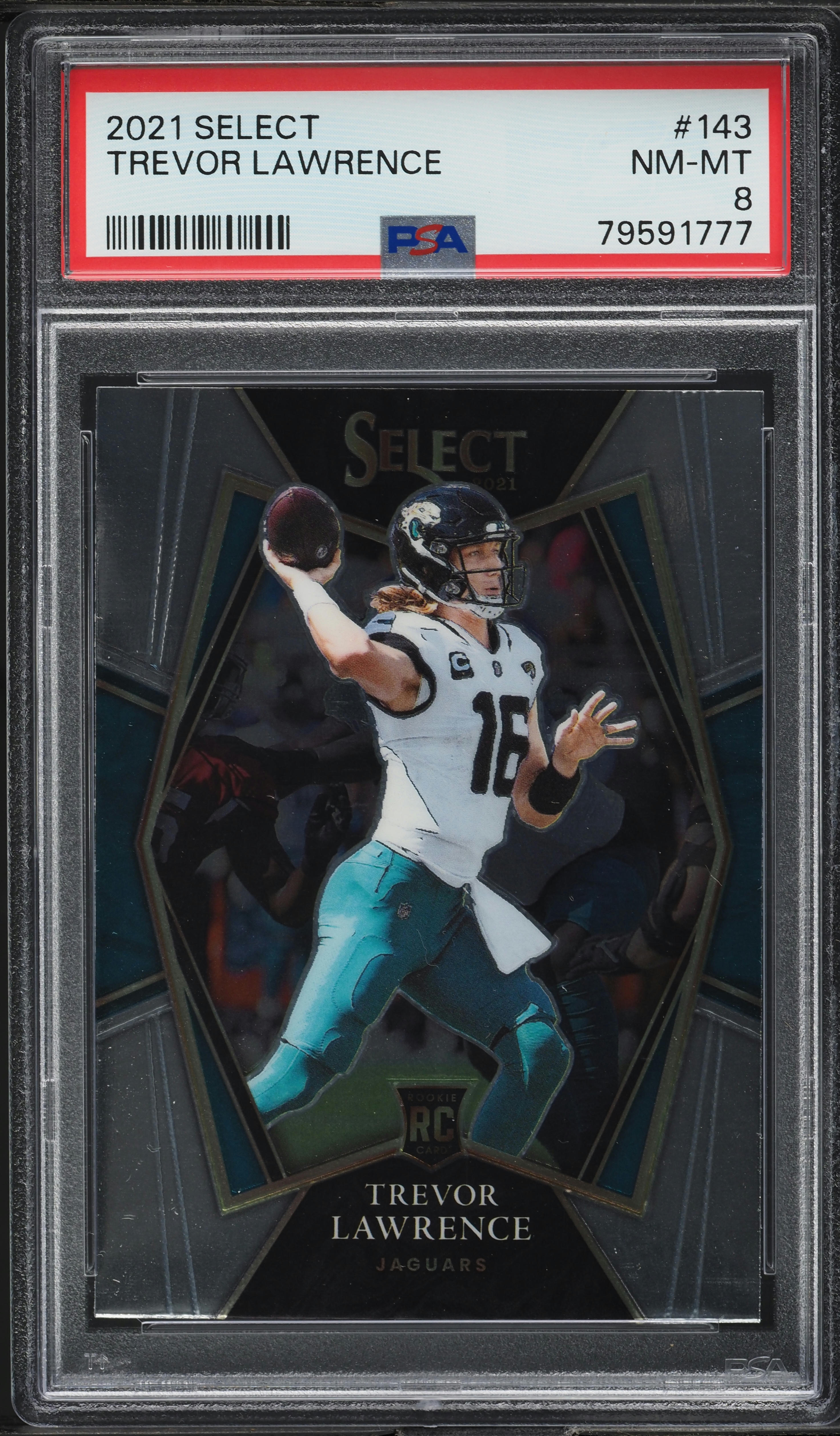 2021 Select Premier Level Trevor Lawrence ROOKIE #143 PSA 8 NM-MT