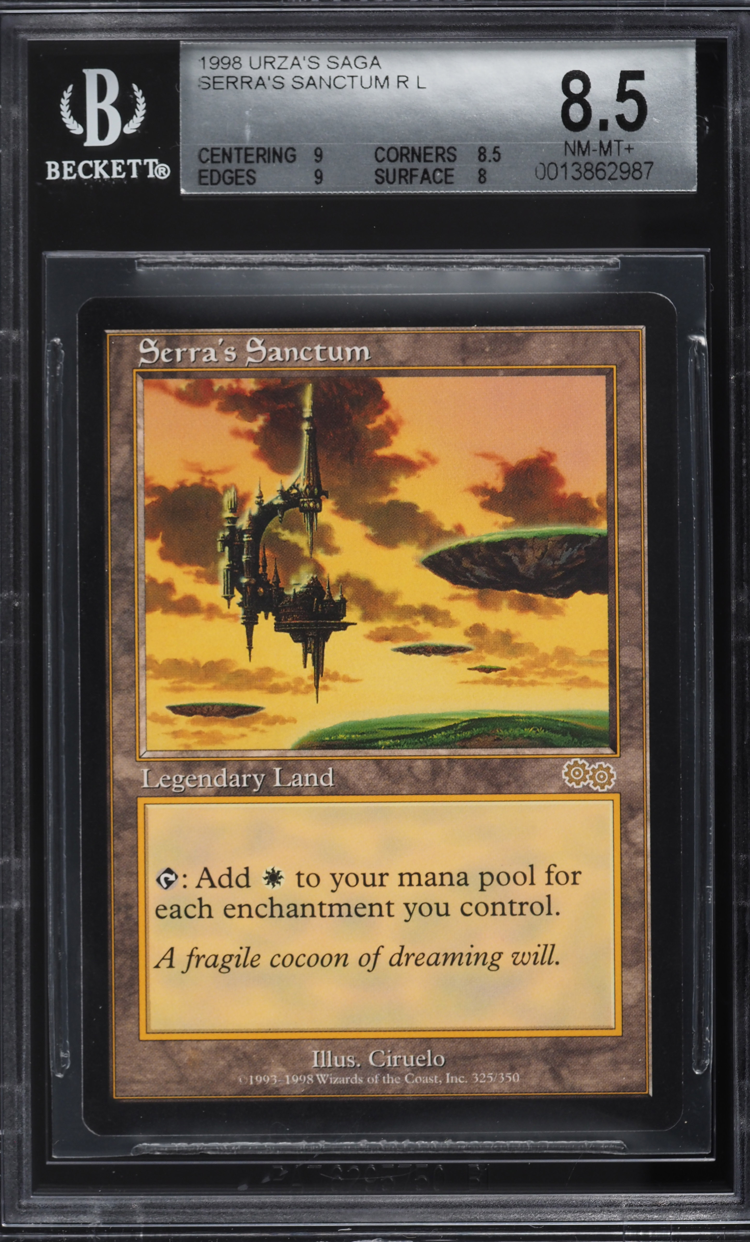 1998 Magic The Gathering MTG Urza's Saga Serra's Sanctum R L BGS 8.5 NM-MT+