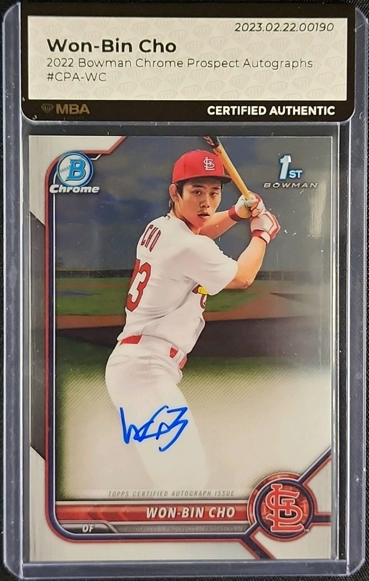 2022 Bowman Chrome Prospect Won-Bin Cho ROOKIE AUTO #CPA-WC MBA AUTH