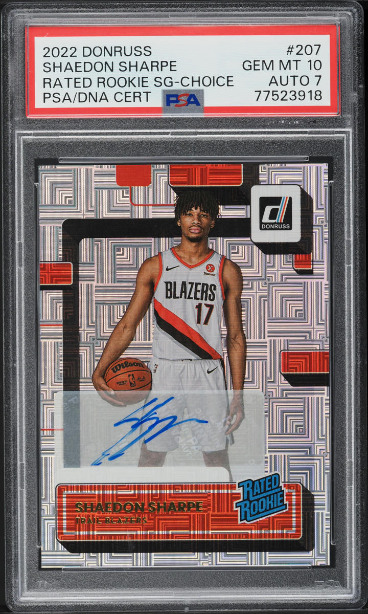 Shaedon Sharpe #7 2022 Panini Chronicles Draft Picks Basketball Certified Freshman Fabric Signatures