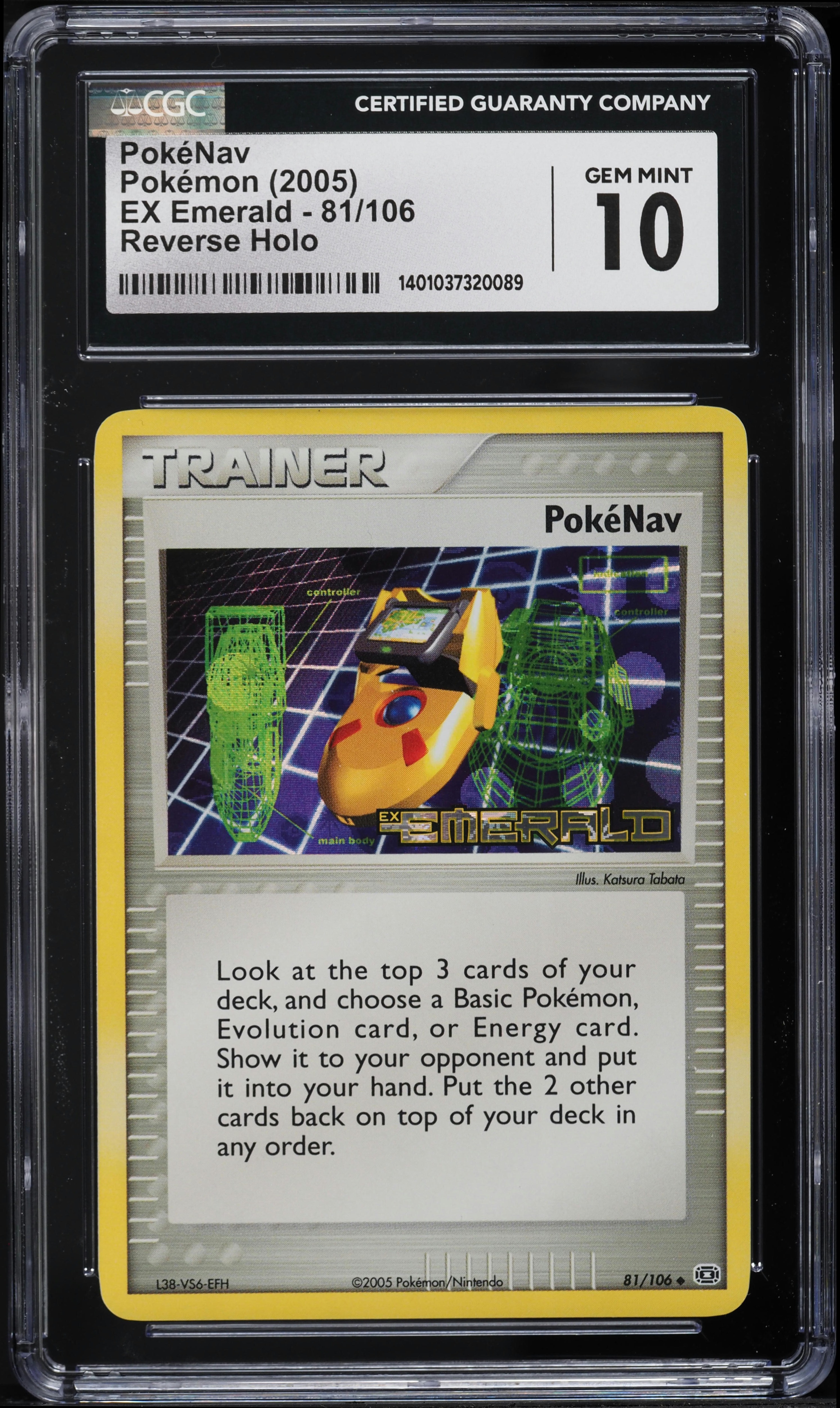 2005 Pokemon EX Emerald Reverse Holo PokeNav #81 CGC 10 GEM MINT