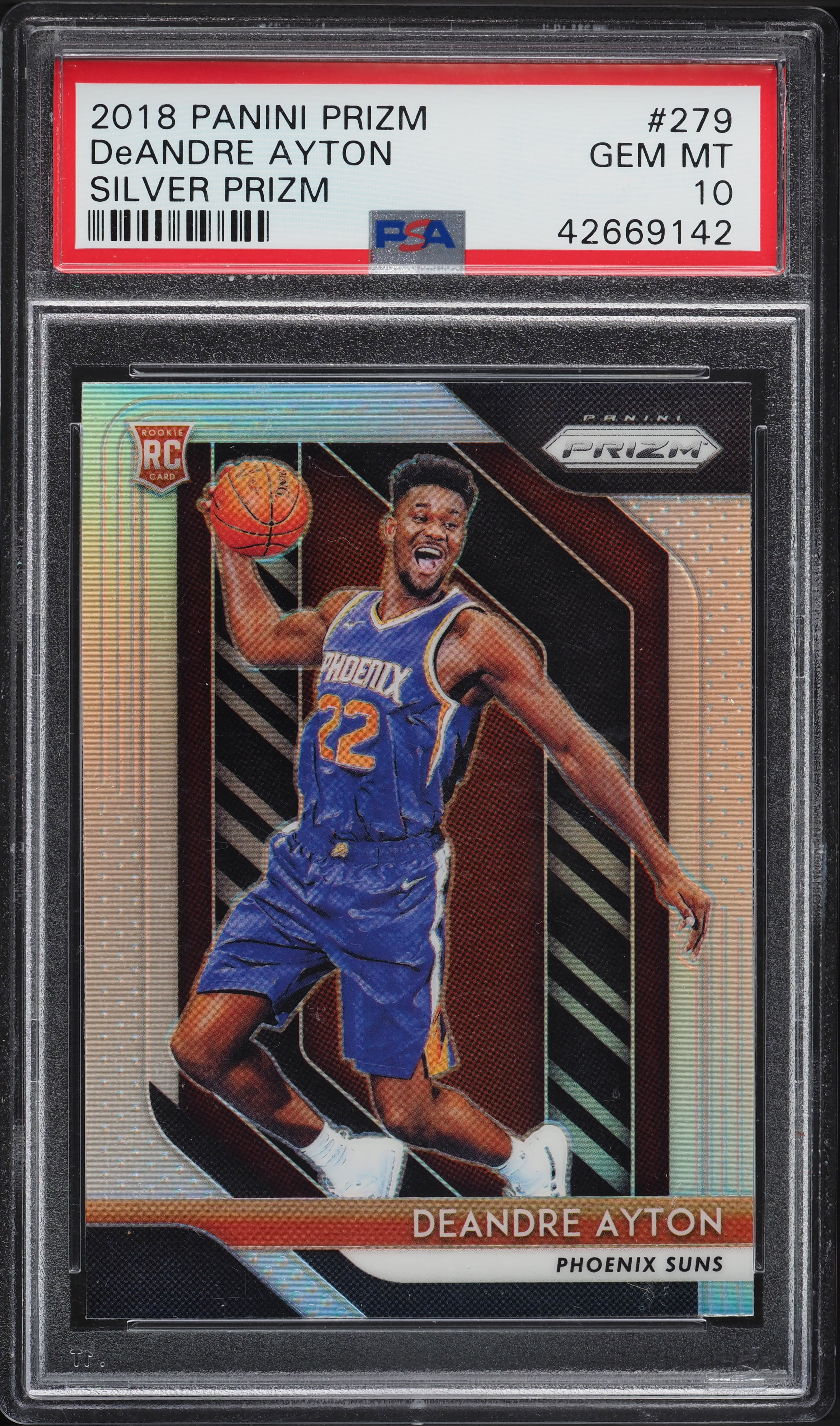 2018 Panini Prizm Silver Prizms DeAndre Ayton ROOKIE #279 PSA 10